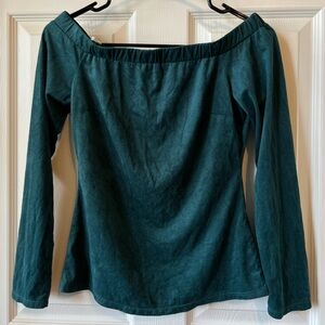 Elegant Off-Shoulder Green Top